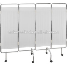 Tejido y metal Plegable Pantalla hospitalaria con ruedas